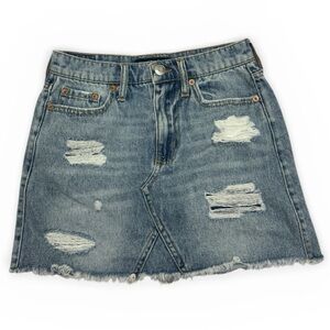 Aero Denim Distressed Skirt